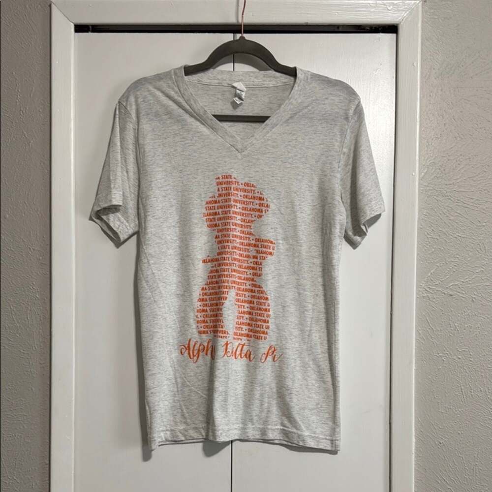 Bella+Canvas Alpha Delta Pi Oklahoma State University V-Neck T-Shirt Size S